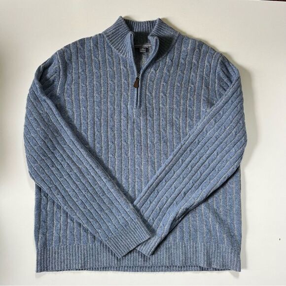 Amicale 100% Cashmere Plaited Cable Cashmere 1/4-Zip XXL - Picture 2 of 9